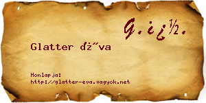 Glatter Éva névjegykártya